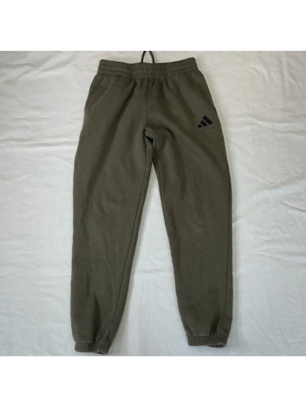 Adidas Boys Olive Green Hoodie Jogger M (10/12) Essential Small Logo Fleece Set